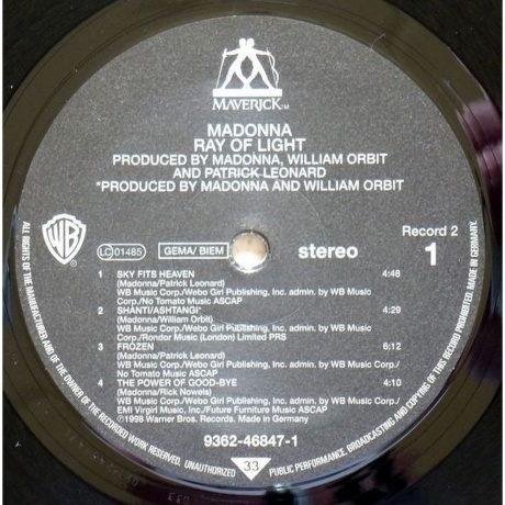 Madonna - Ray Of Light (0093624684718) виниловая пластинка - фото 10