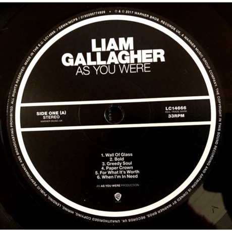 Liam Gallagher - As You Were (0190295774929) виниловая пластинка - фото 4