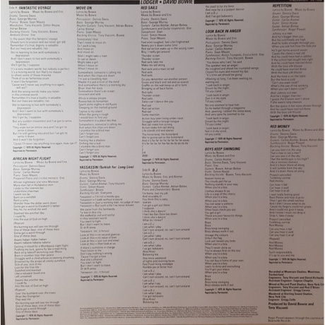 David Bowie - Lodger (0190295842673) виниловая пластинка - фото 5