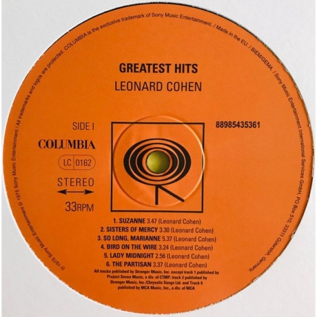 Leonard Cohen - Greatest Hits (0889854353612) виниловая пластинка - фото 3