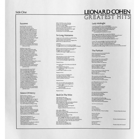 Leonard Cohen - Greatest Hits (0889854353612) виниловая пластинка - фото 6