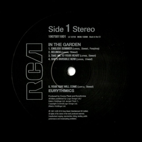 Eurythmics - In The Garden (0190758116013) виниловая пластинка - фото 6