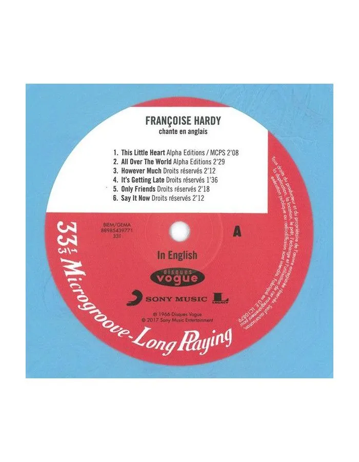 Виниловая пластинка Hardy, Franсoise, In English (coloured) (0889854397715) - фото 3