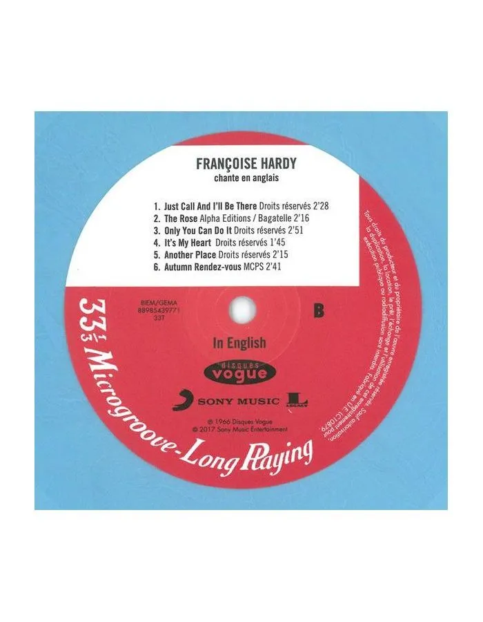 Виниловая пластинка Hardy, Franсoise, In English (coloured) (0889854397715) - фото 4