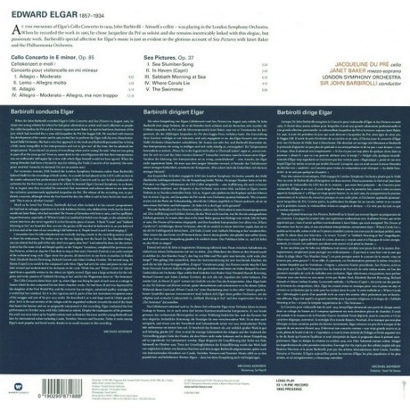 Jacqueline Du Pre. Janet Baker &amp; Sir John Barbirolli - Elgar: Cello Concerto, Sea Pictures (0190295871888) виниловая пластинка - фото 2