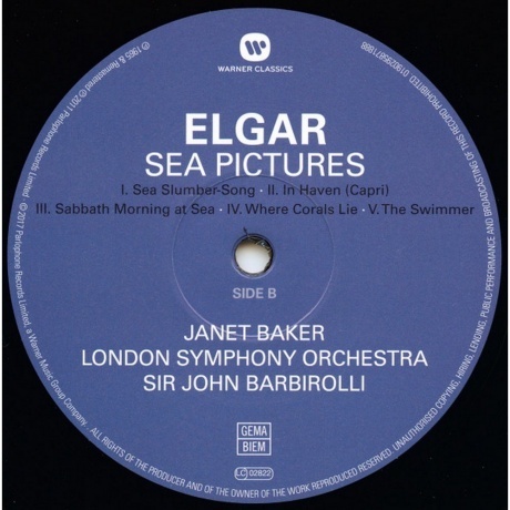 Jacqueline Du Pre. Janet Baker &amp; Sir John Barbirolli - Elgar: Cello Concerto, Sea Pictures (0190295871888) виниловая пластинка - фото 4