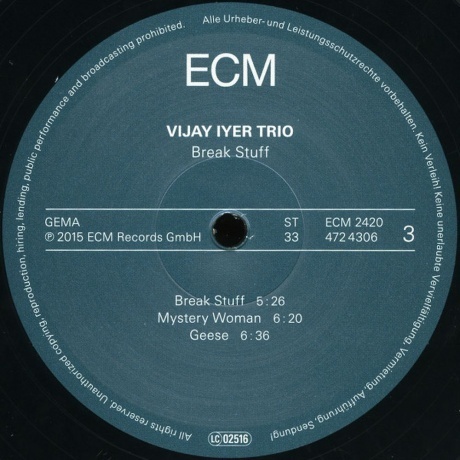 Vijay Iyer - Break Stuff (0602547243041) виниловая пластинка - фото 7