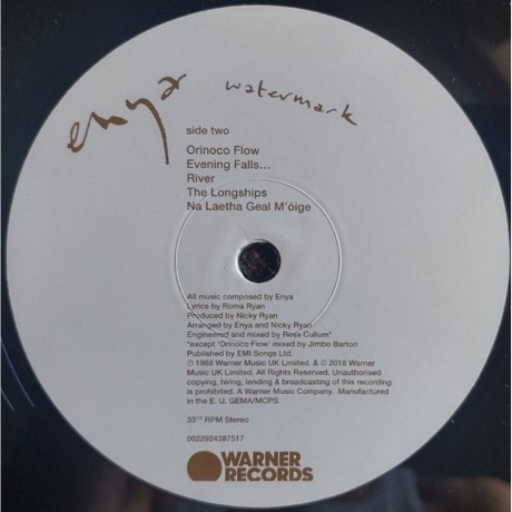 Enya - Watermark (0022924387517) виниловая пластинка - фото 4
