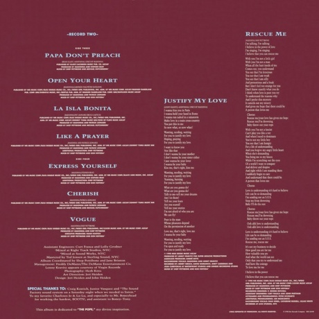 Madonna, Immaculate Collection (0603497859344) виниловая пластинка - фото 12