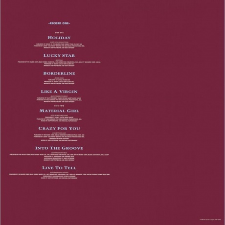 Madonna, Immaculate Collection (0603497859344) виниловая пластинка - фото 10