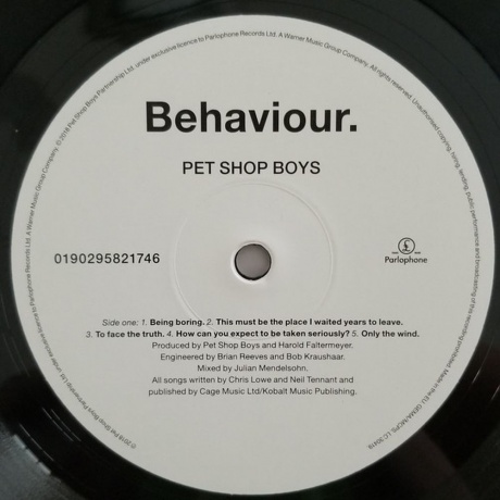 Pet Shop Boys - Behaviour (2018 Remastered) (0190295821746) виниловая пластинка - фото 3