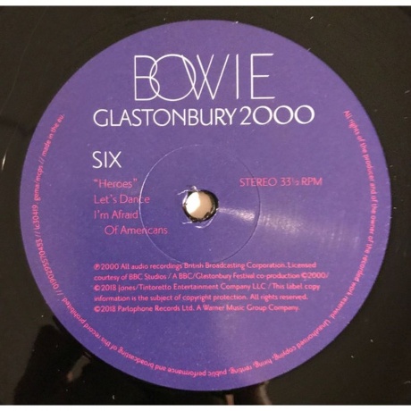 David Bowie - Glastonbury 2000 (0190295570453) виниловая пластинка - фото 16