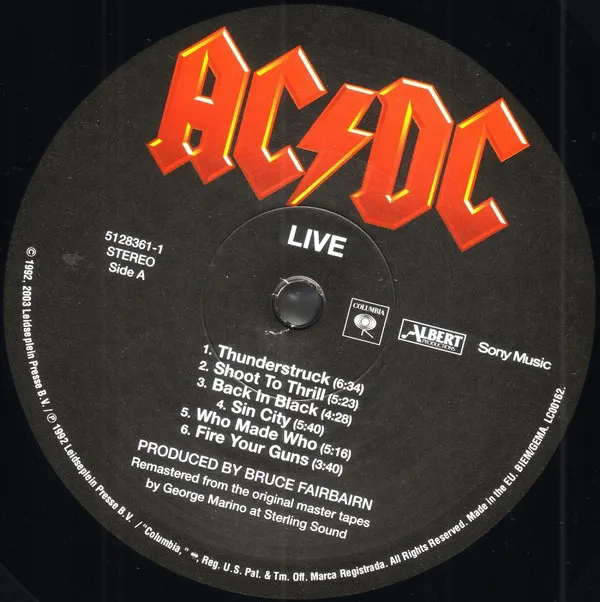 Виниловая пластинка AC/DC, Live (barcode 5099751283614) - фото 11