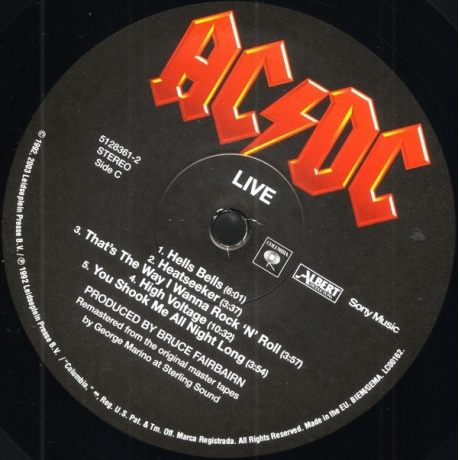 Виниловая пластинка AC/DC, Live (barcode 5099751283614) - фото 12