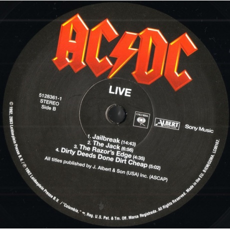 Виниловая пластинка AC/DC, Live (barcode 5099751283614) - фото 14