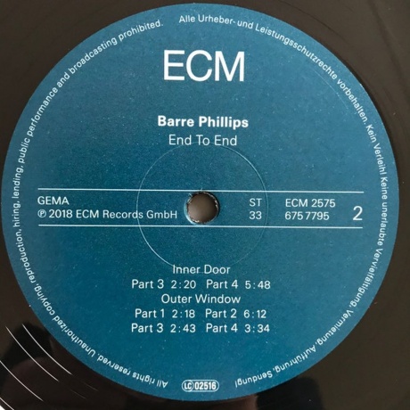 Barre Phillips - End To End (0602567577959) виниловая пластинка - фото 4