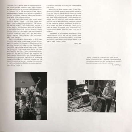 Barre Phillips - End To End (0602567577959) виниловая пластинка - фото 7