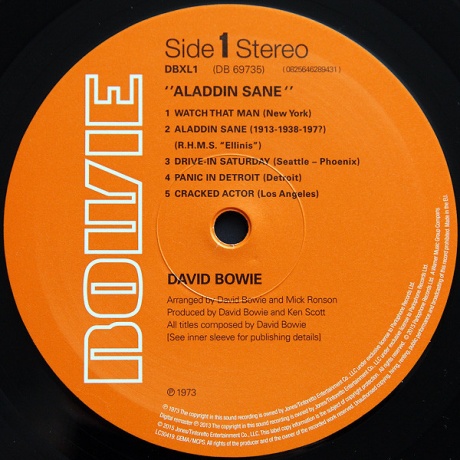 Виниловая пластинка Bowie, David, Aladdin Sane (barcode 0825646289431) - фото 5