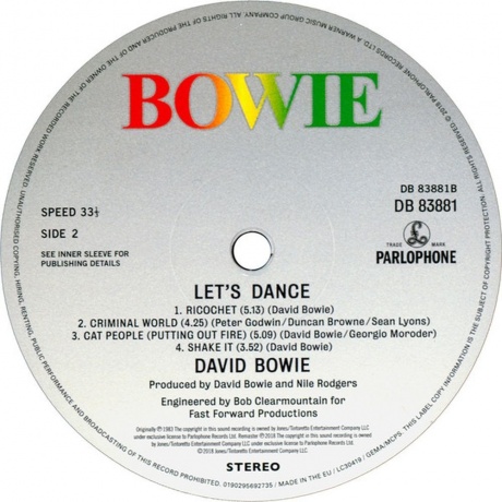 David Bowie - Let's Dance (2018 Remastered) (0190295692735) виниловая пластинка - фото 4