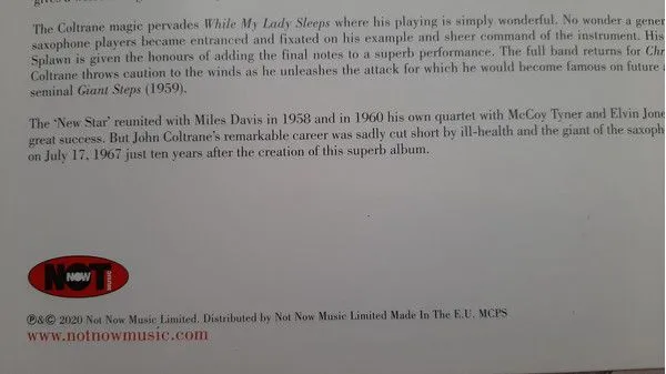 Виниловая пластинка Coltrane, John, Coltrane (barcode 5060397601810) - фото 5