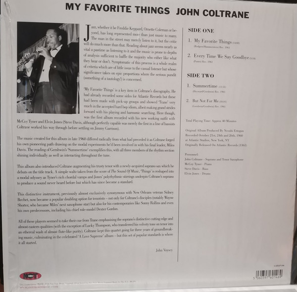 Виниловая пластинка Coltrane, John, My Favourite Things (barcode 5060397601469) - фото 2