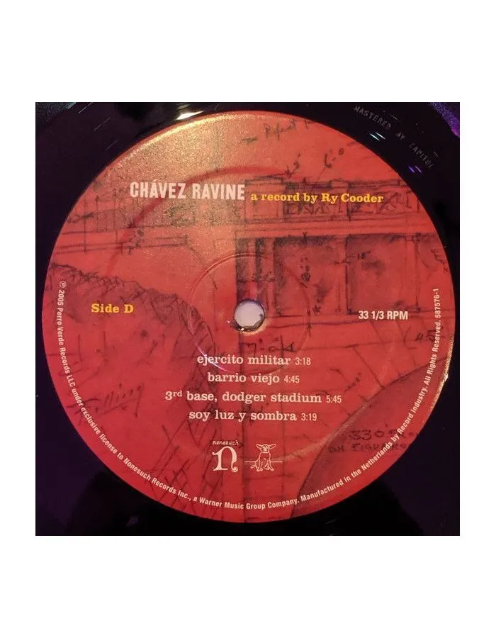 Виниловая пластинка Cooder, Ry, Chavez Ravine (0075597925999) - фото 6
