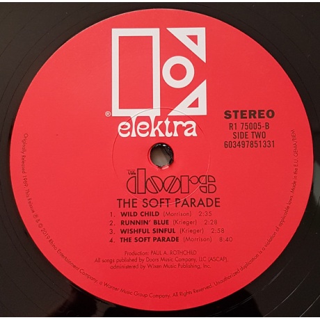 Виниловая пластинка Doors, The, The Soft Parade (50Th Anniversary) (barcode 0603497851324) - фото 19