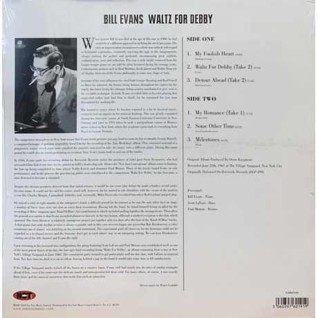 Виниловая пластинка Evans, Bill, Waltz For Debby (barcode 5060397601919) - фото 2