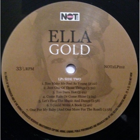 Ella Fitzgerald - Gold (2Lp, Gatefold) (5060403742124) виниловая пластинка - фото 5