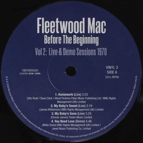 Виниловая пластинка Fleetwood Mac, Before The Beginning 1968-1970 Vol. 2 (barcode 0190759353516) - фото 4