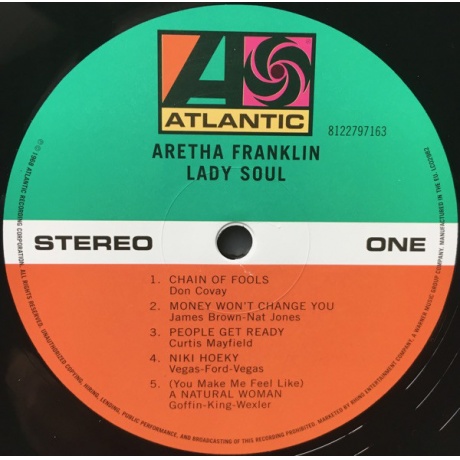 Виниловая пластинка Franklin, Aretha, Lady Soul (barcode 0081227971632) - фото 4