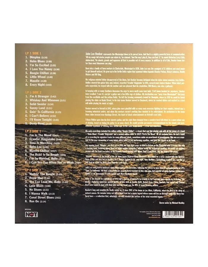 Виниловая пластинка Hooker, John Lee, Anthology (5060403742353) - фото 2