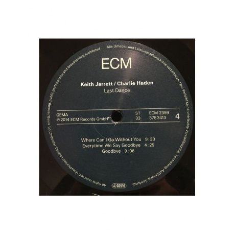 Виниловая пластинка Keith Jarrett/Charlie Haden, Jarrett/Haden: Last Dance (0602537822508) - фото 6