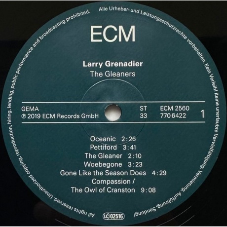 Larry Grenadier - The Gleaners (0602577064227) виниловая пластинка - фото 3