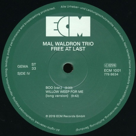 Mal Waldron - Free At Last (0602577986321) виниловая пластинка - фото 8