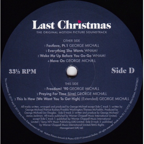 Виниловая пластинка Michael, George / Wham! / Original Motion Picture Soundtrack, The, Last Christmas (barcode 0190759788318) - фото 13
