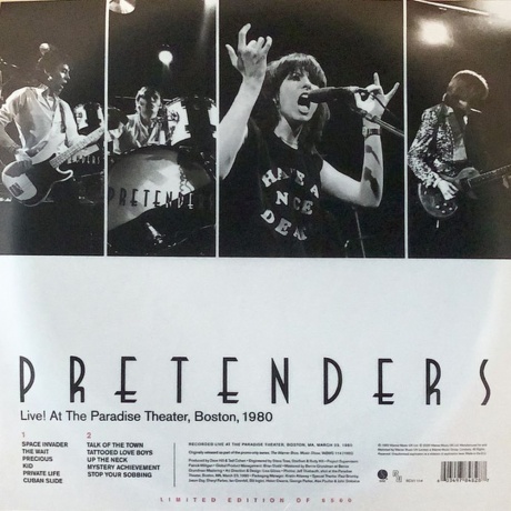 

Pretenders - Live! At The Paradise Theater 1980 (Rsd Lim.Ed.,Coloured) (0603497848287) виниловая пластинка