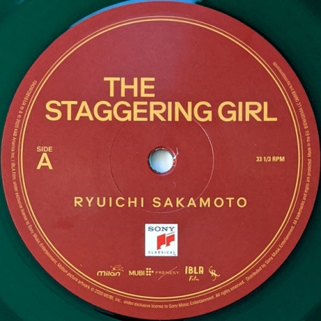 Виниловая пластинка Sakamoto, Ryuichi, The Staggering Girl (Original Motion Picture Soundtrack) (barcode 0194397281613) - фото 3
