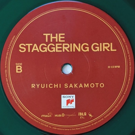 Виниловая пластинка Sakamoto, Ryuichi, The Staggering Girl (Original Motion Picture Soundtrack) (barcode 0194397281613) - фото 4