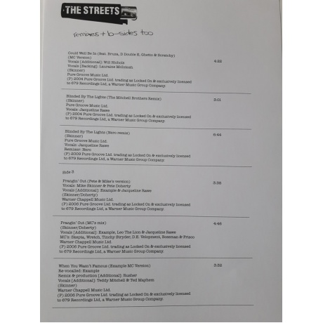 Виниловая пластинка Streets, The, Remixes &amp; B Sides Too (barcode 0190295512217) - фото 9