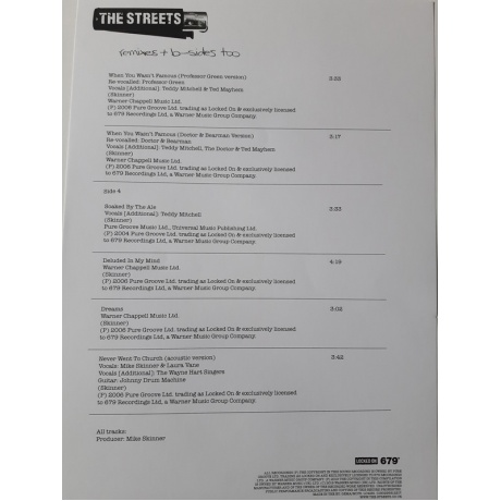 Виниловая пластинка Streets, The, Remixes &amp; B Sides Too (barcode 0190295512217) - фото 10