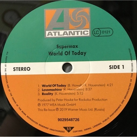 Supermax - World Of Today (0190295487263) виниловая пластинка - фото 3