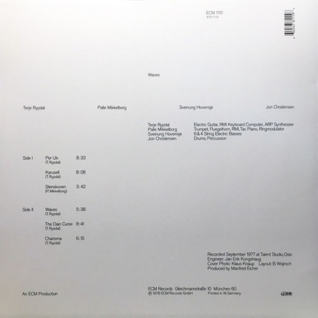 Terje Rypdal - Waves (0602547811196) виниловая пластинка - фото 2