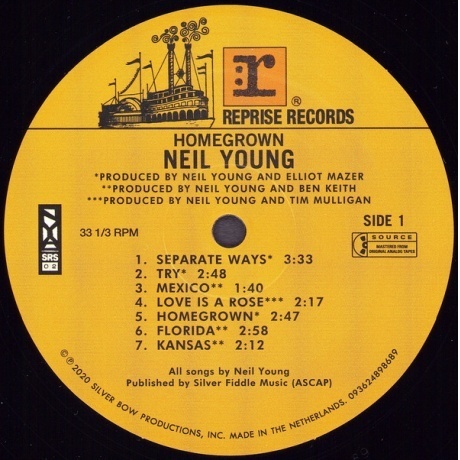 Young, Neil, Homegrown (0093624893639) виниловая пластинка - фото 3