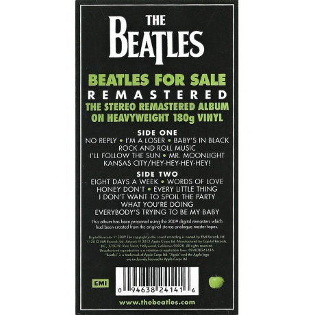Виниловая пластинка The Beatles, Beatles For Sale (0094638241416) - фото 4