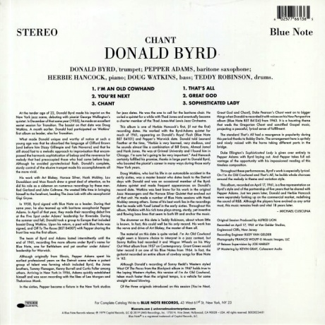 Виниловая пластинка Donald Byrd, Chant (Tone Poet) (0602577661365) - фото 2