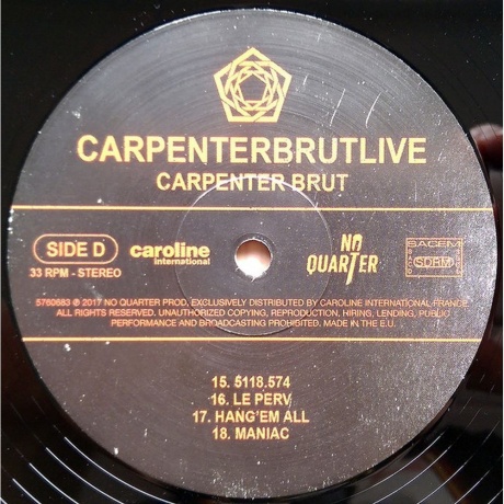 Brut Carpenter - Carpenterbrutlive (0602557606805) виниловая пластинка - фото 7