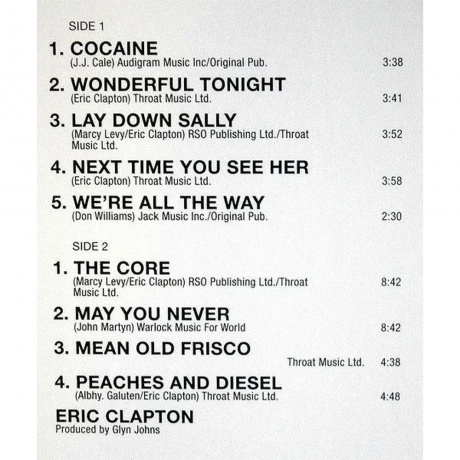 Eric Clapton - Slowhand (0600753407233) виниловая пластинка - фото 7