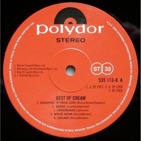 Cream - Best Of (0600753511381) виниловая пластинка - фото 4