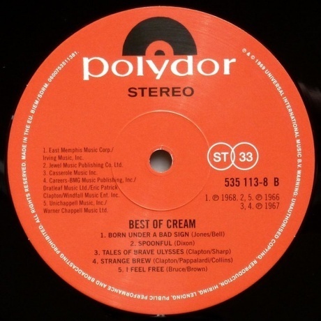 Cream - Best Of (0600753511381) виниловая пластинка - фото 5